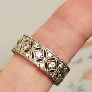 TACORI  Epiphany Sterling Silver & Diamonique Harlequin Eternity Band (QVC) sz 8